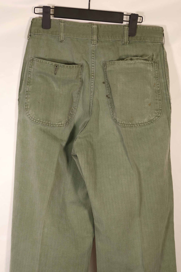 Real 1940s WWII U.S. Marine Corps HBT pants, used, B