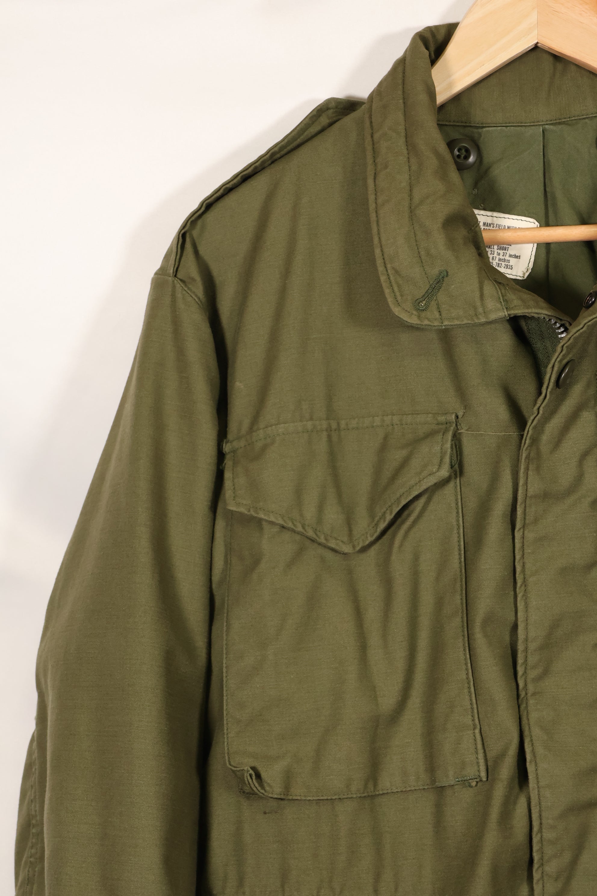 1969 Contract S-S U.S. Army M65 Field Jacket 2nd Model Aluminum Zipper Used