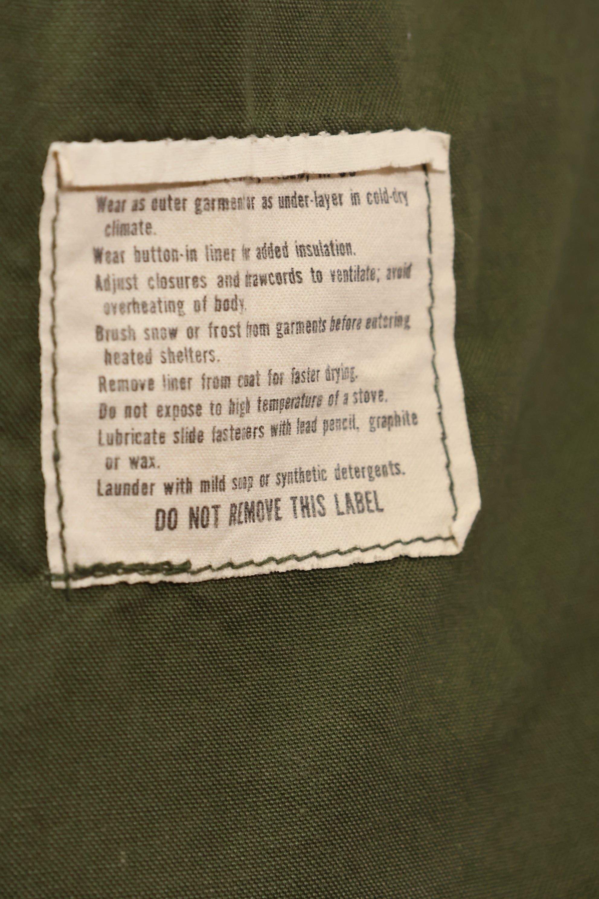 1969 Contract S-S U.S. Army M65 Field Jacket 2nd Model Aluminum Zipper Used