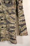 Early 1970s Late War Pattern Tiger Stripe Heavy Cotton Shirt, faded, used.