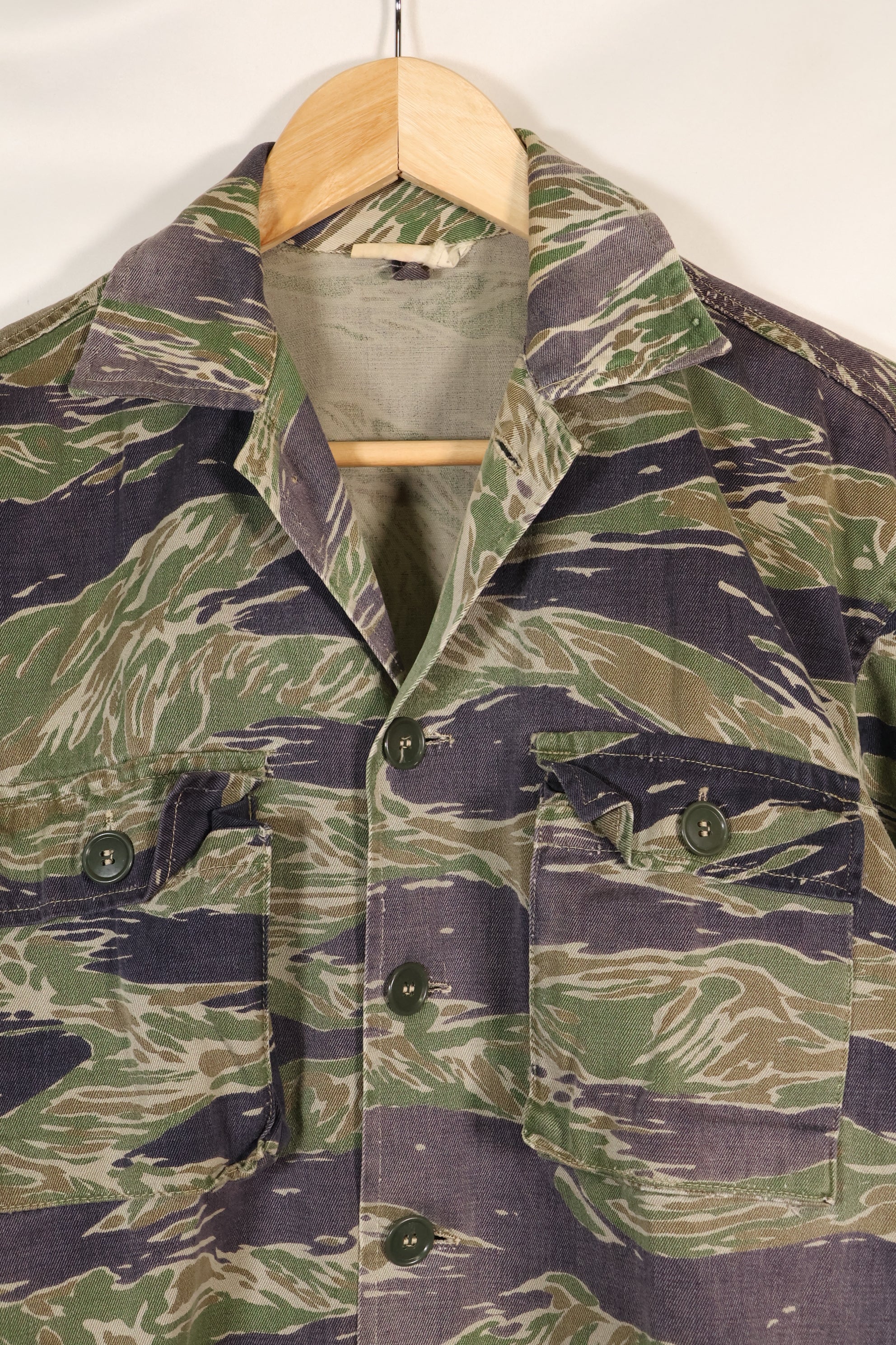 1960's semi A-L Japanese Silver Tiger Asian cut shirt, faded, used.