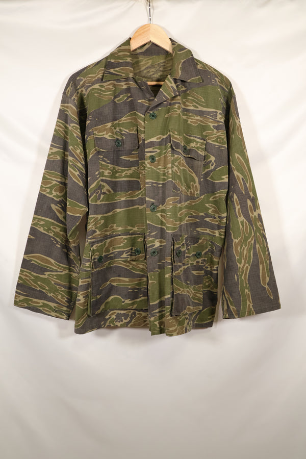 1970s South Vietnamese Marine Corps Tiger Stripe Shirt VNMC Late Ripstop Pattern Used
