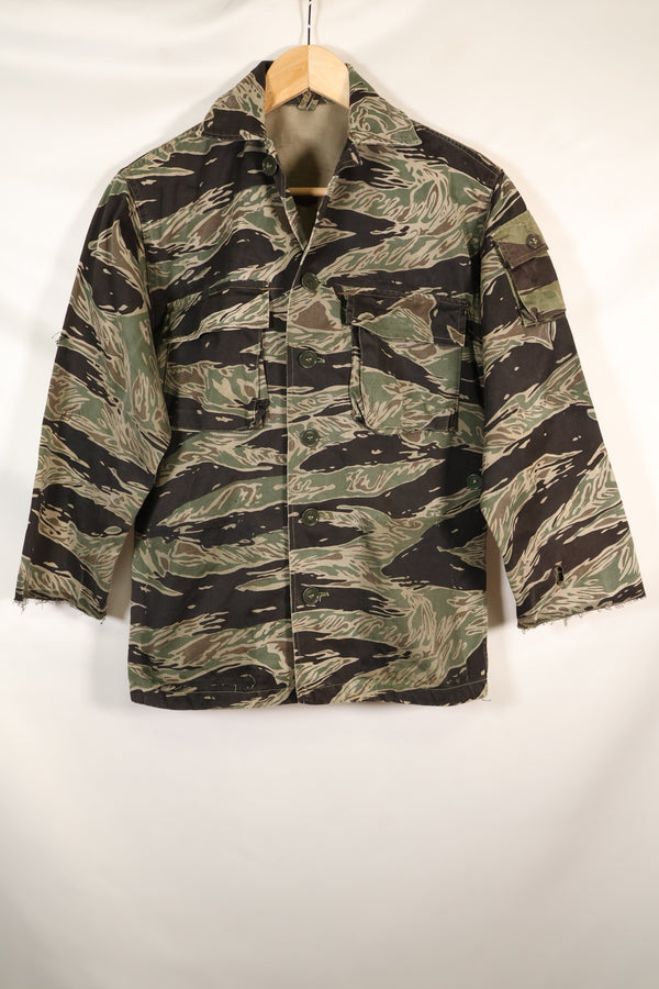 1960's 1/2 A-S Japanese Silver Tiger Shirt, Tiger Stripe, with local alterations, used.