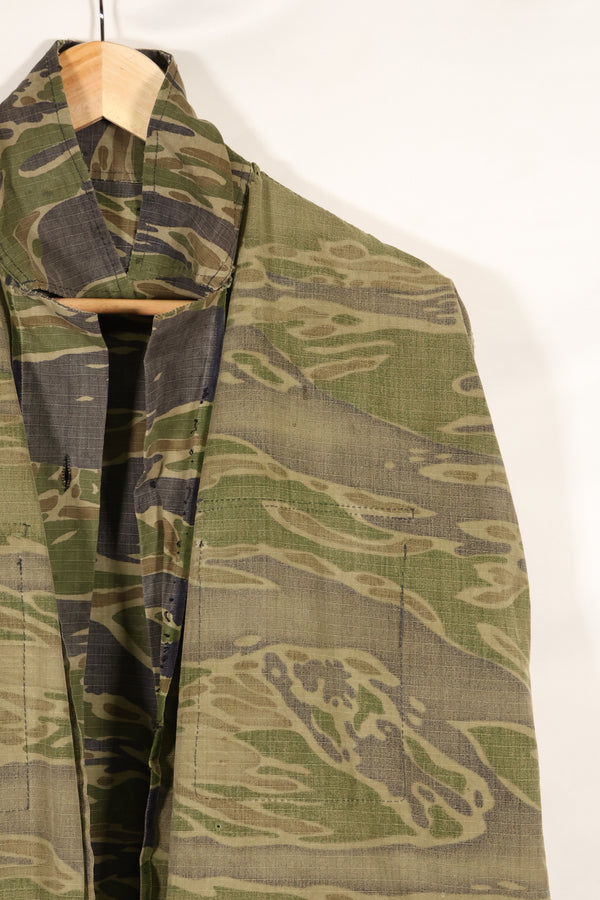 1970s South Vietnamese Marine Corps Tiger Stripe Shirt VNMC Late Ripstop Pattern Used