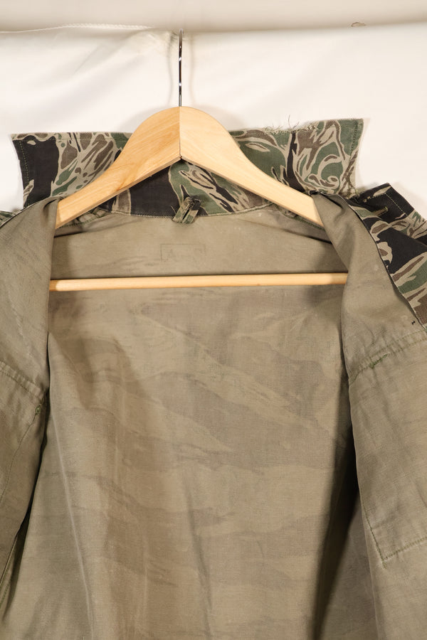 1960's 1/2 A-S Japanese Silver Tiger Shirt, Tiger Stripe, with local alterations, used.