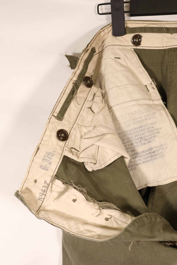 Real late 1940s - early 1950s M45 OD cotton field pants, used, strong signs of use.