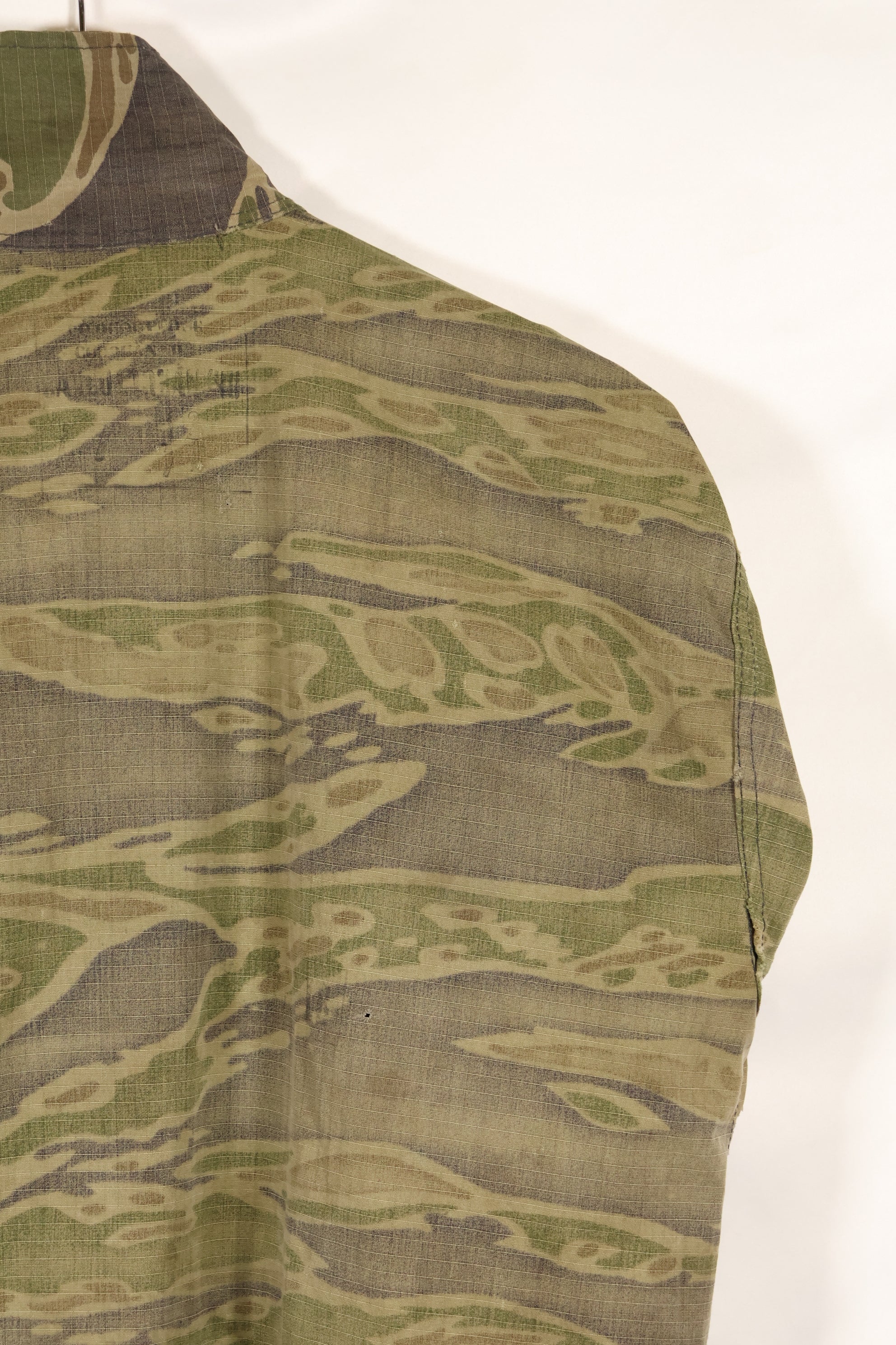 1970s South Vietnamese Marine Corps Tiger Stripe Shirt VNMC Late Ripstop Pattern Used