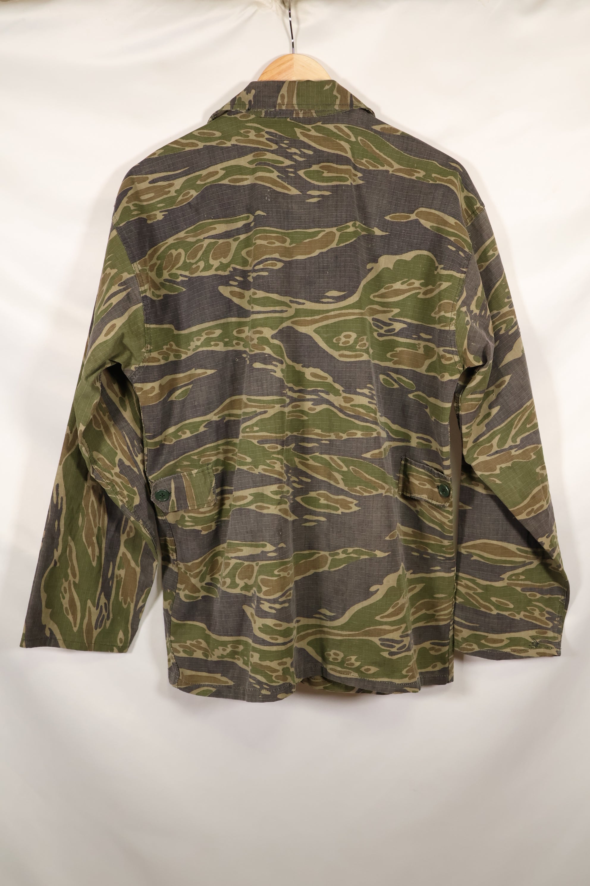 1970s South Vietnamese Marine Corps Tiger Stripe Shirt VNMC Late Ripstop Pattern Used
