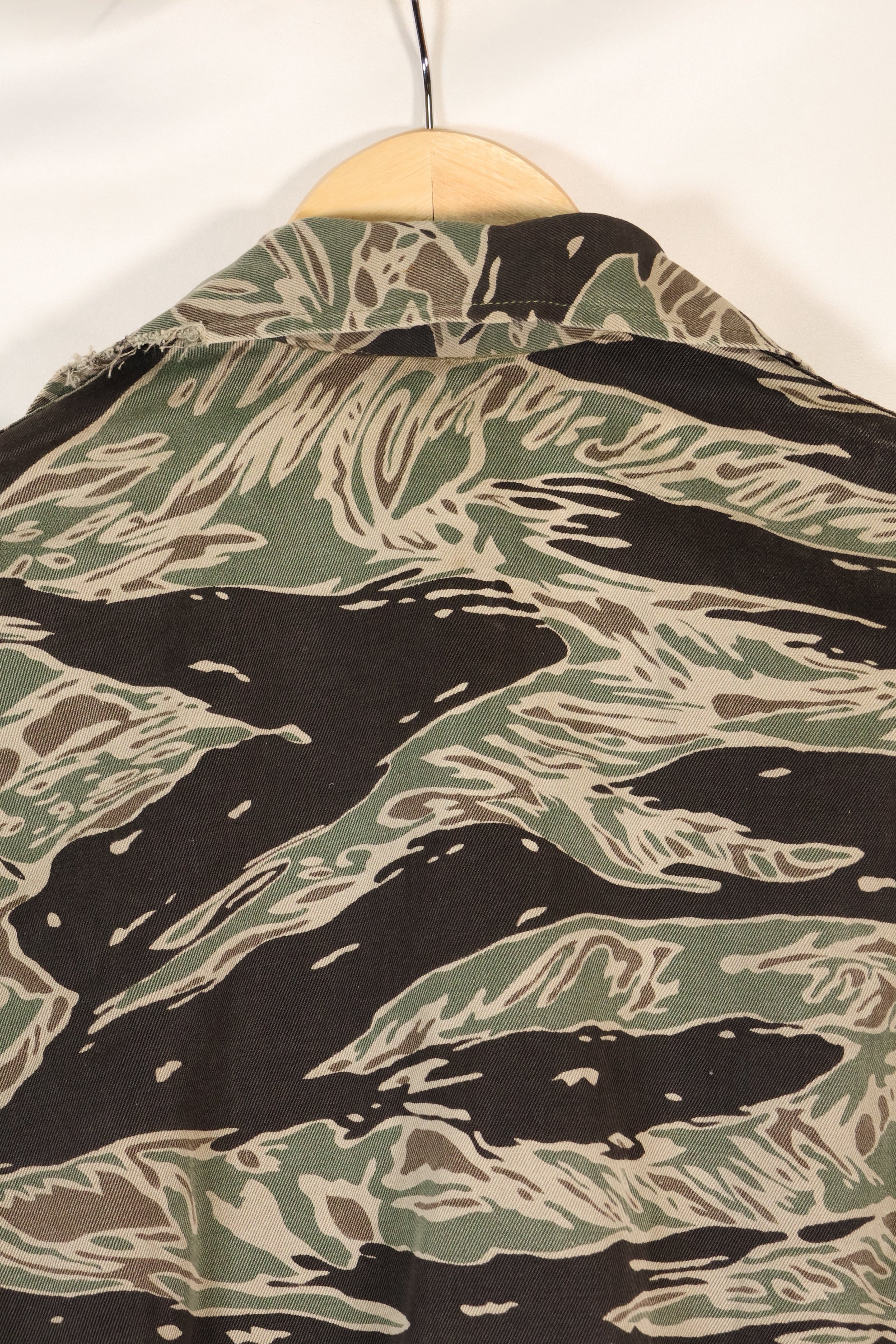 1960's 1/2 A-S Japanese Silver Tiger Shirt, Tiger Stripe, with local alterations, used.