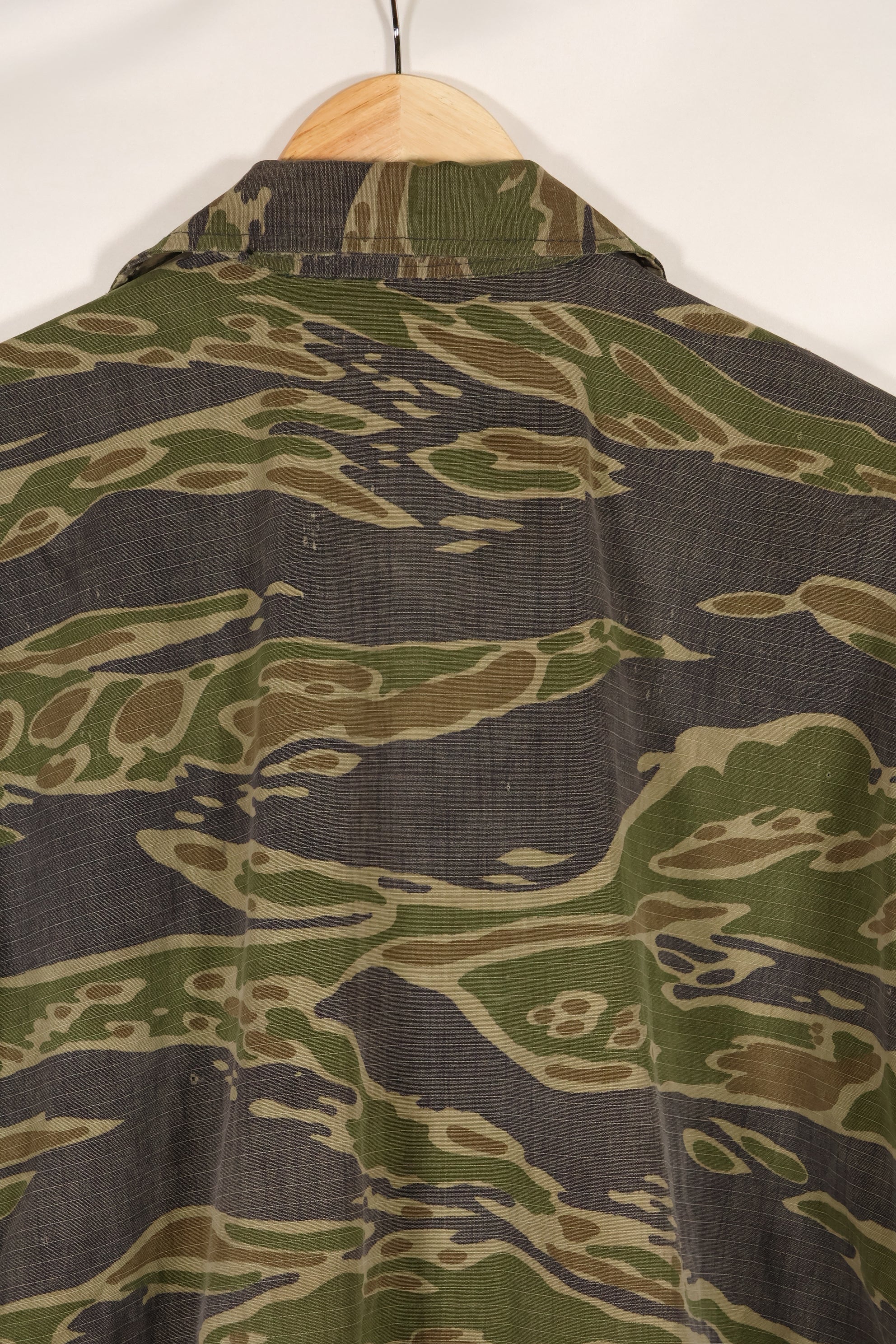 1970s South Vietnamese Marine Corps Tiger Stripe Shirt VNMC Late Ripstop Pattern Used