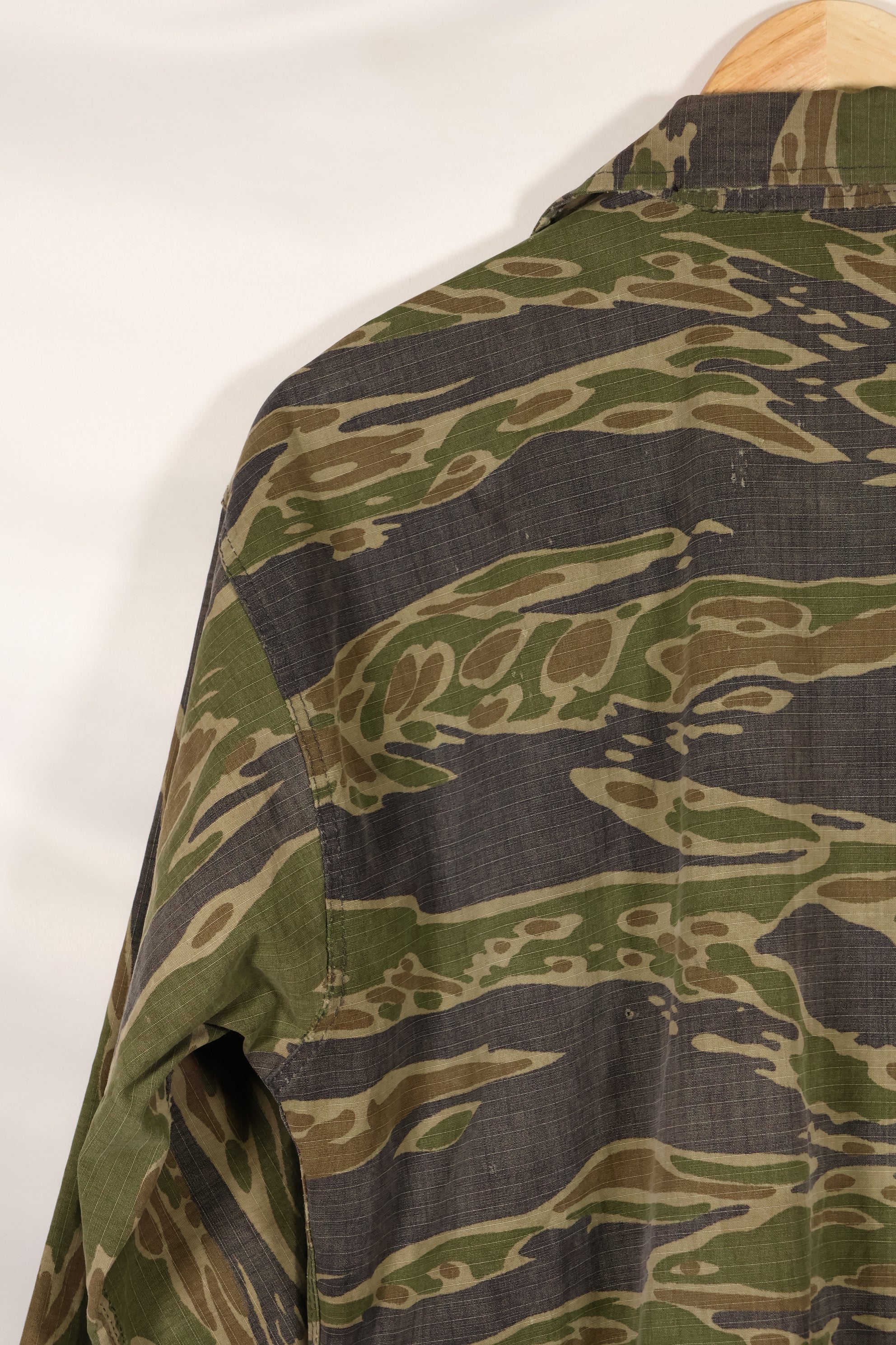 1970s South Vietnamese Marine Corps Tiger Stripe Shirt VNMC Late Ripstop Pattern Used