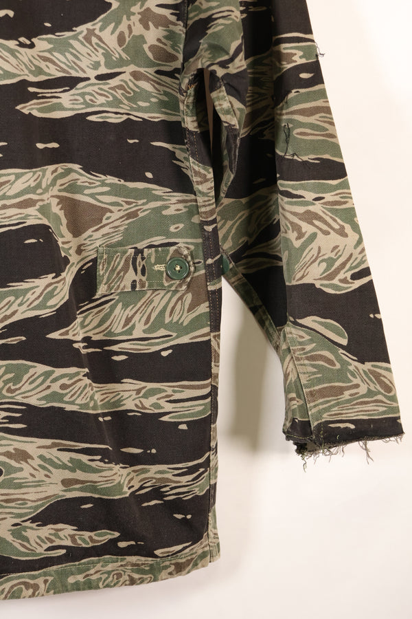 1960's 1/2 A-S Japanese Silver Tiger Shirt, Tiger Stripe, with local alterations, used.