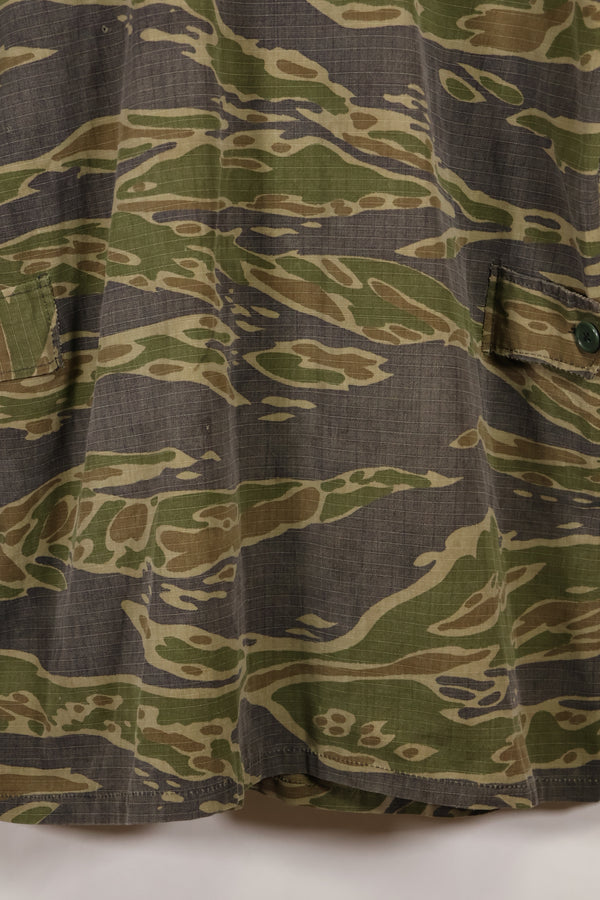 1970s South Vietnamese Marine Corps Tiger Stripe Shirt VNMC Late Ripstop Pattern Used