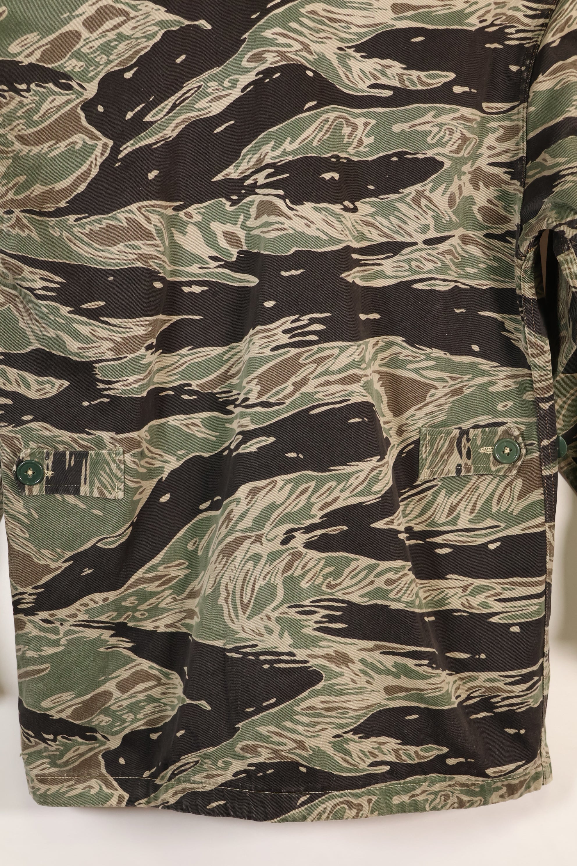 1960's 1/2 A-S Japanese Silver Tiger Shirt, Tiger Stripe, with local alterations, used.