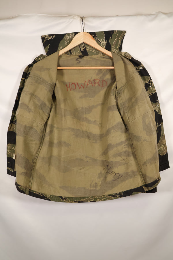 Real US-S Okinawa Tiger Tiger Stripe US Cut Shirt Japanese Mainland Sewing Used