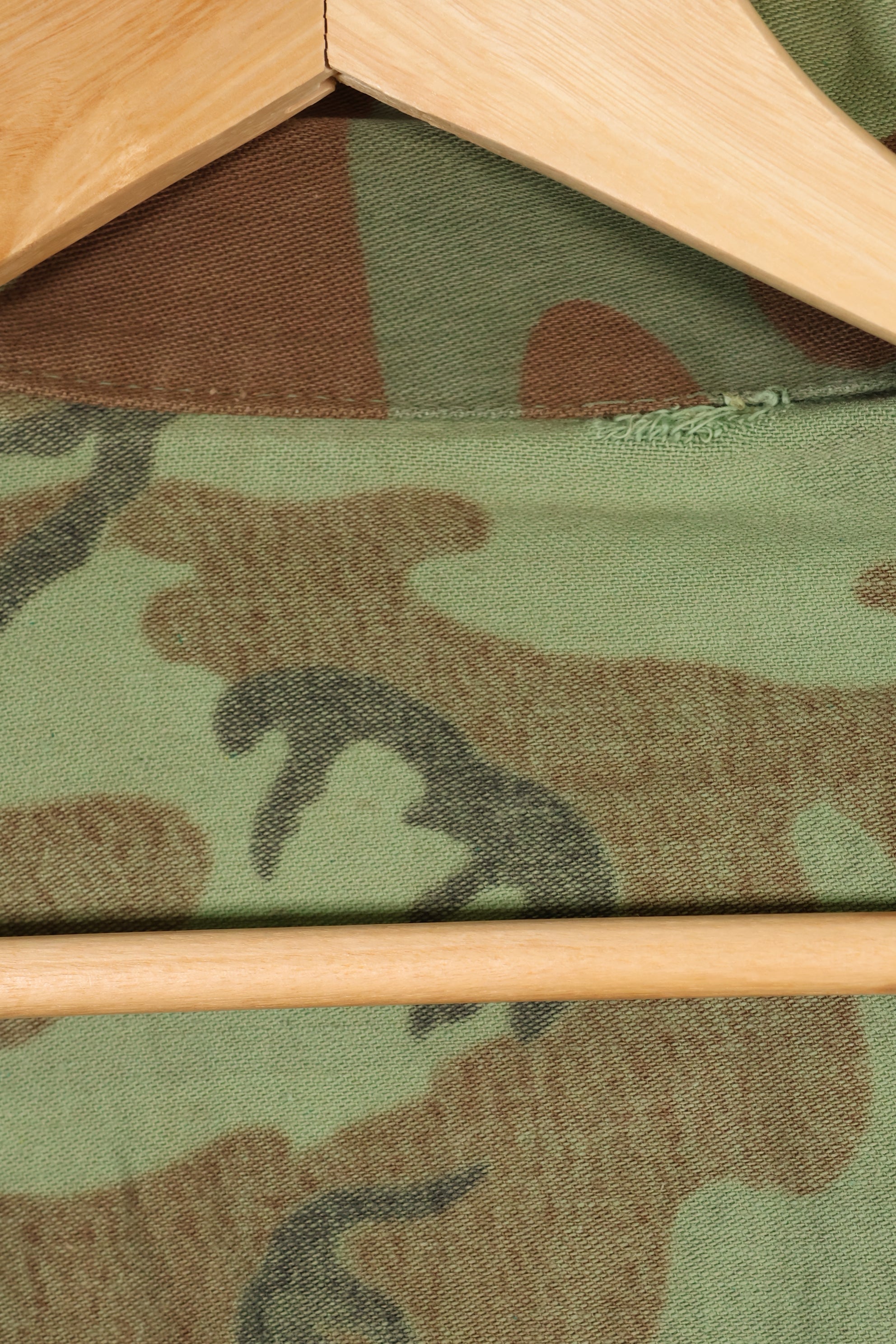 1960s South Vietnam ARVN Green Leaf Camouflage Shirt, used.