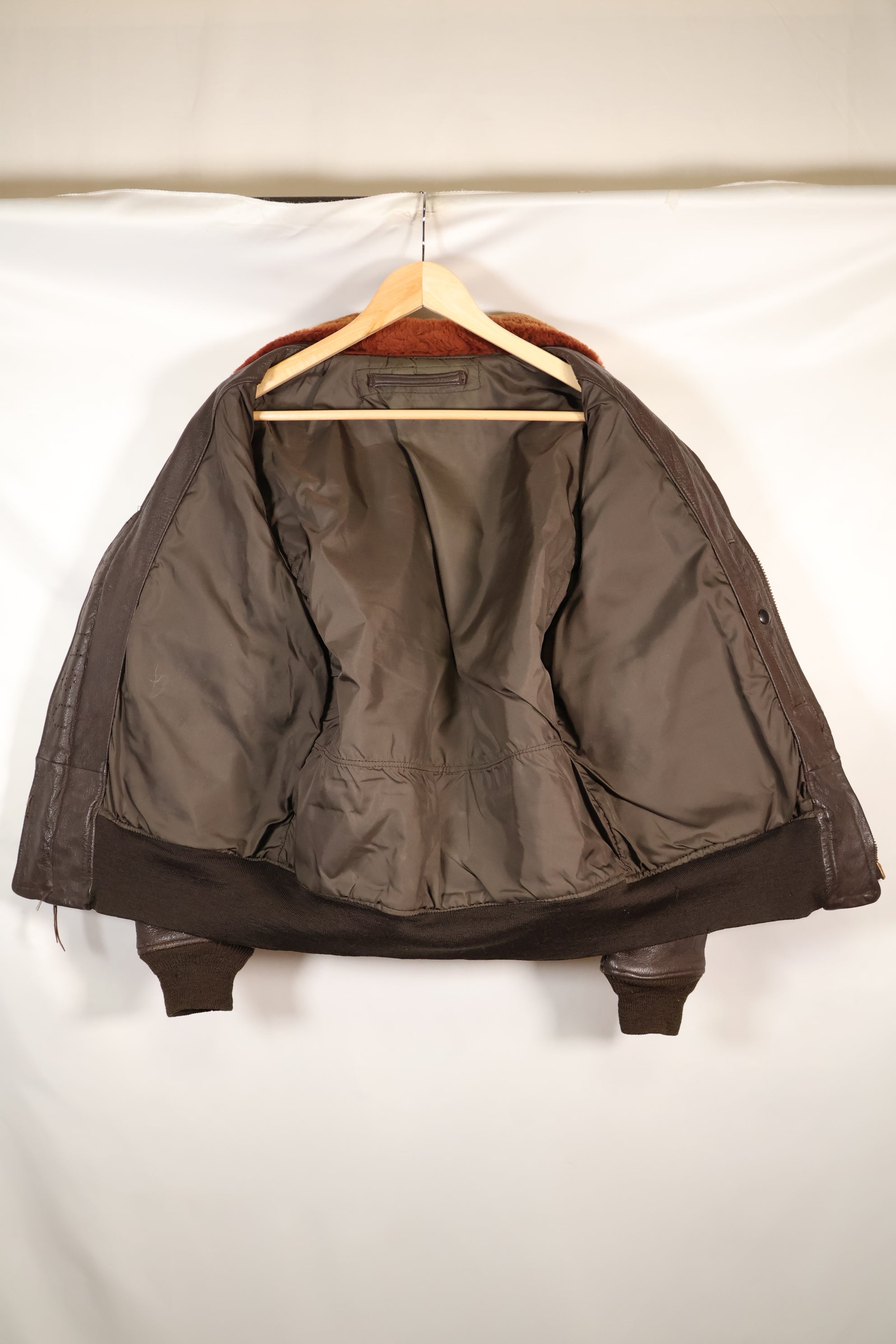 Contracted circa 1960-64, size about 42, US Navy G-1 flight jacket, intermediates, used.
