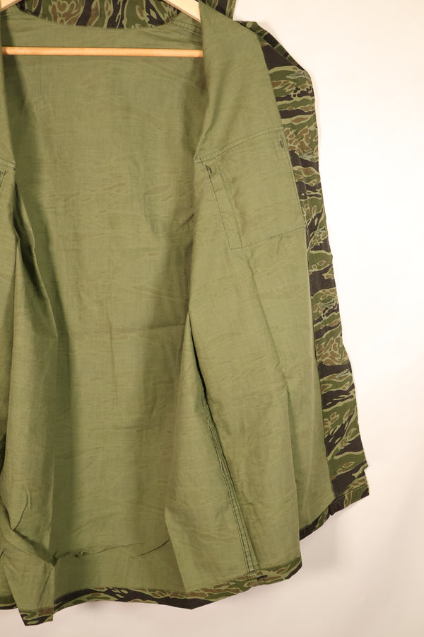 Late 1960s, Size M, Late War Lightweight, Dark-Colored, Tiger-Stripe Shirt, Used