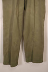 Real late 1940s-early 1950s M45 OD cotton field pants, used, strong signs of use B