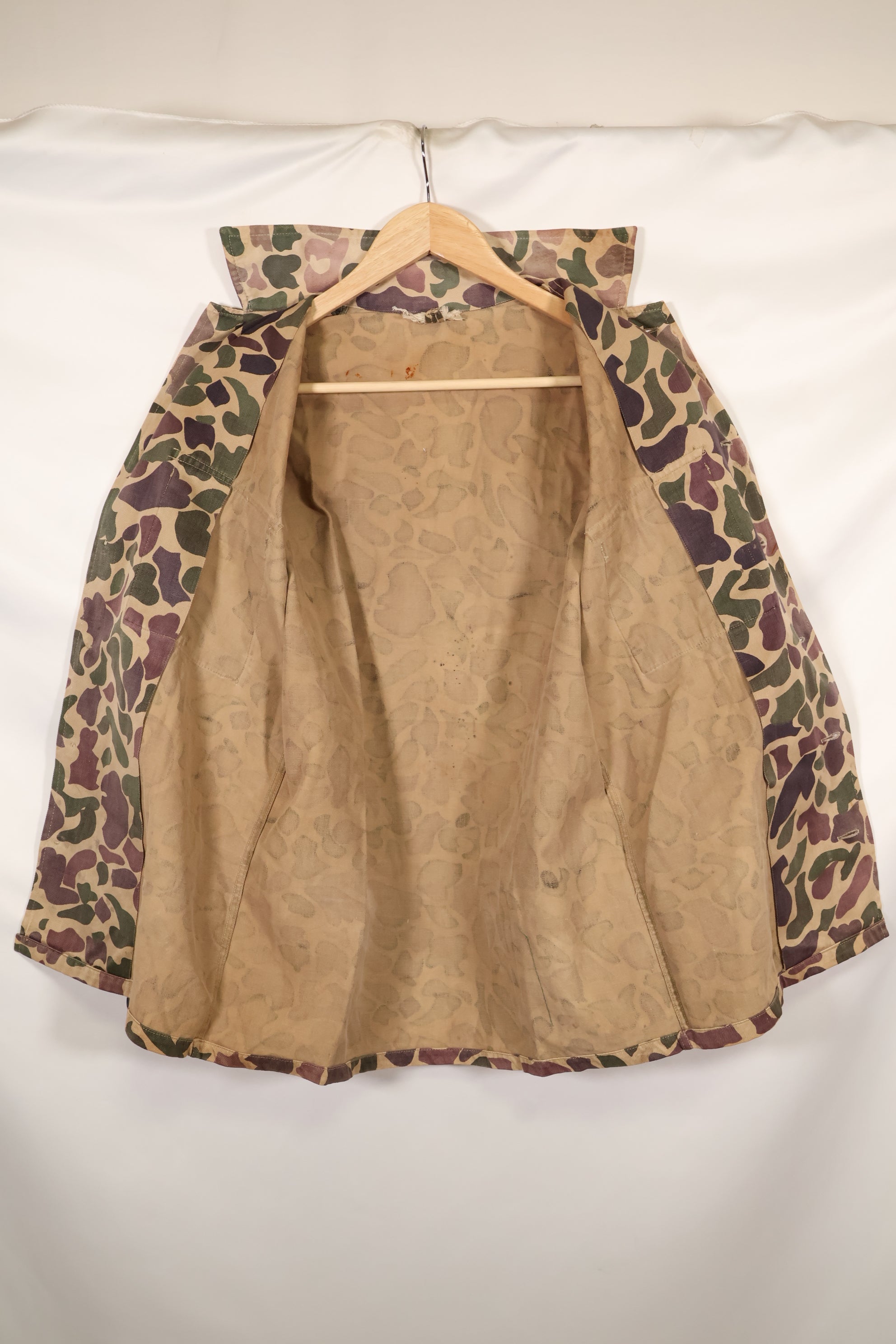 Early 1960s, faded, estimated A-L CIDG, beogum camouflage Asian cut shirt.