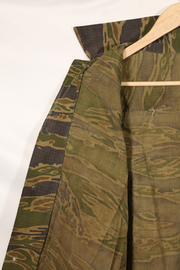 1970s South Vietnamese Marine Corps Tiger Stripe Shirt VNMC Late Ripstop Pattern Used