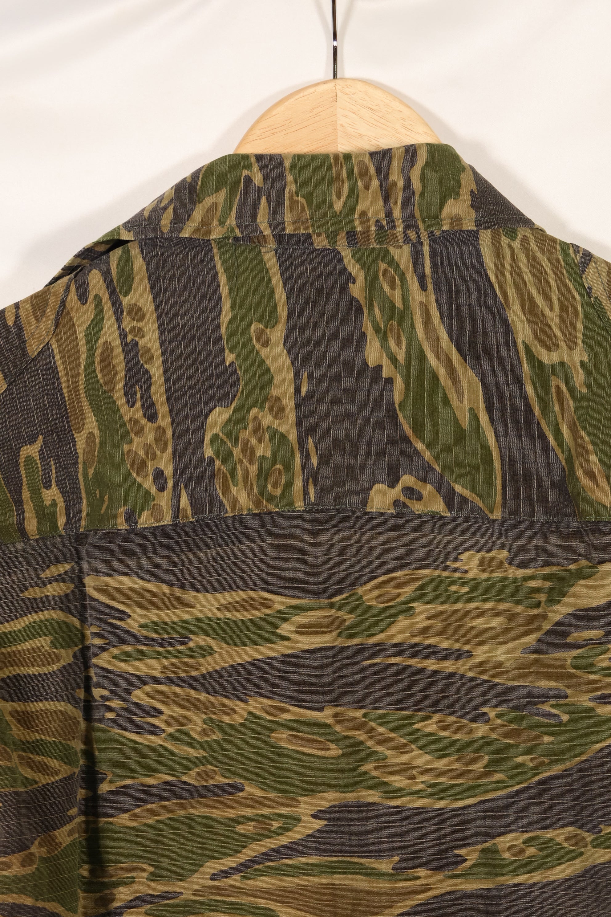 1970s South Vietnamese Marine Corps Tiger Stripe Shirt VNMC Late Ripstop Pattern Used