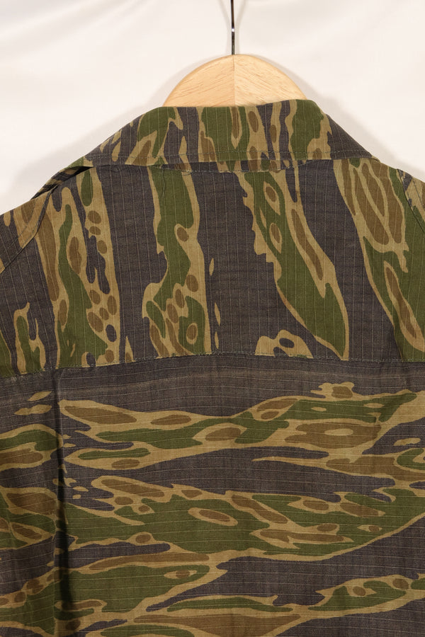 1970s South Vietnamese Marine Corps Tiger Stripe Shirt VNMC Late Ripstop Pattern Used