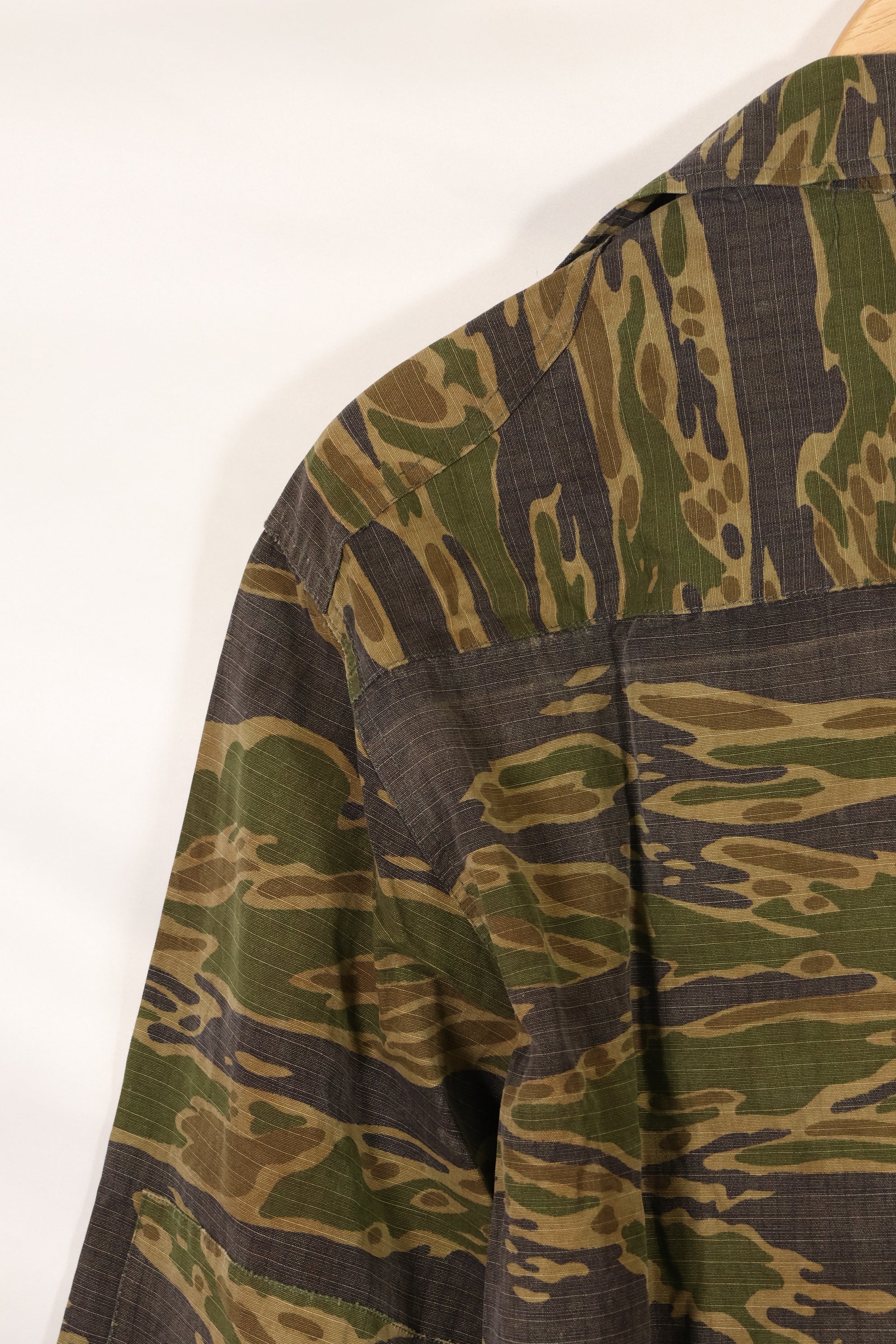 1970s South Vietnamese Marine Corps Tiger Stripe Shirt VNMC Late Ripstop Pattern Used