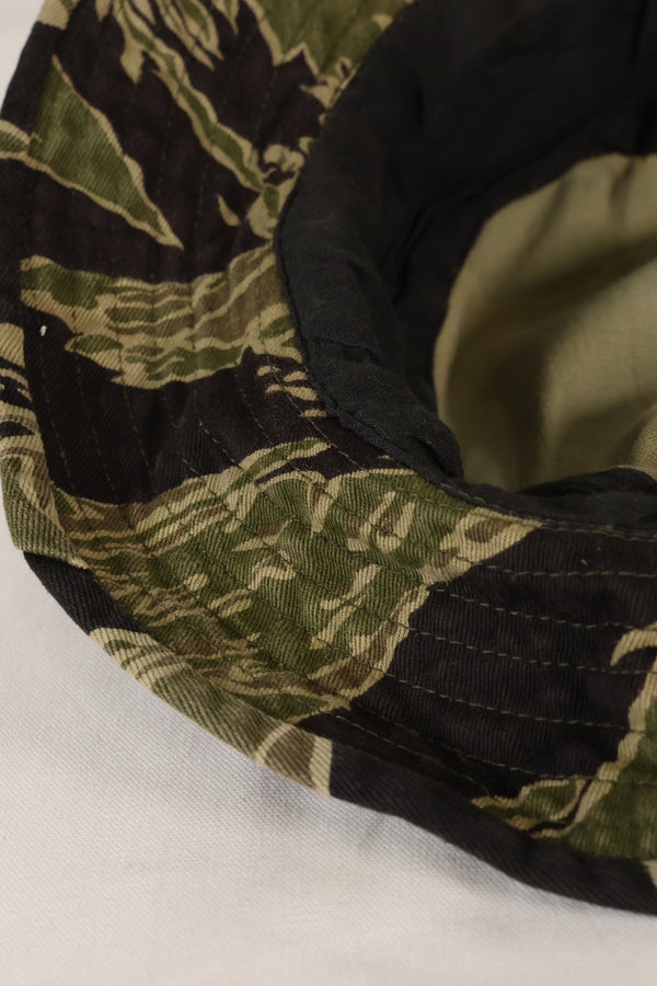 1960s, estimated size M, sewn in Okinawa, CISO cut, Okinawa Tiger boonie hat, used.
