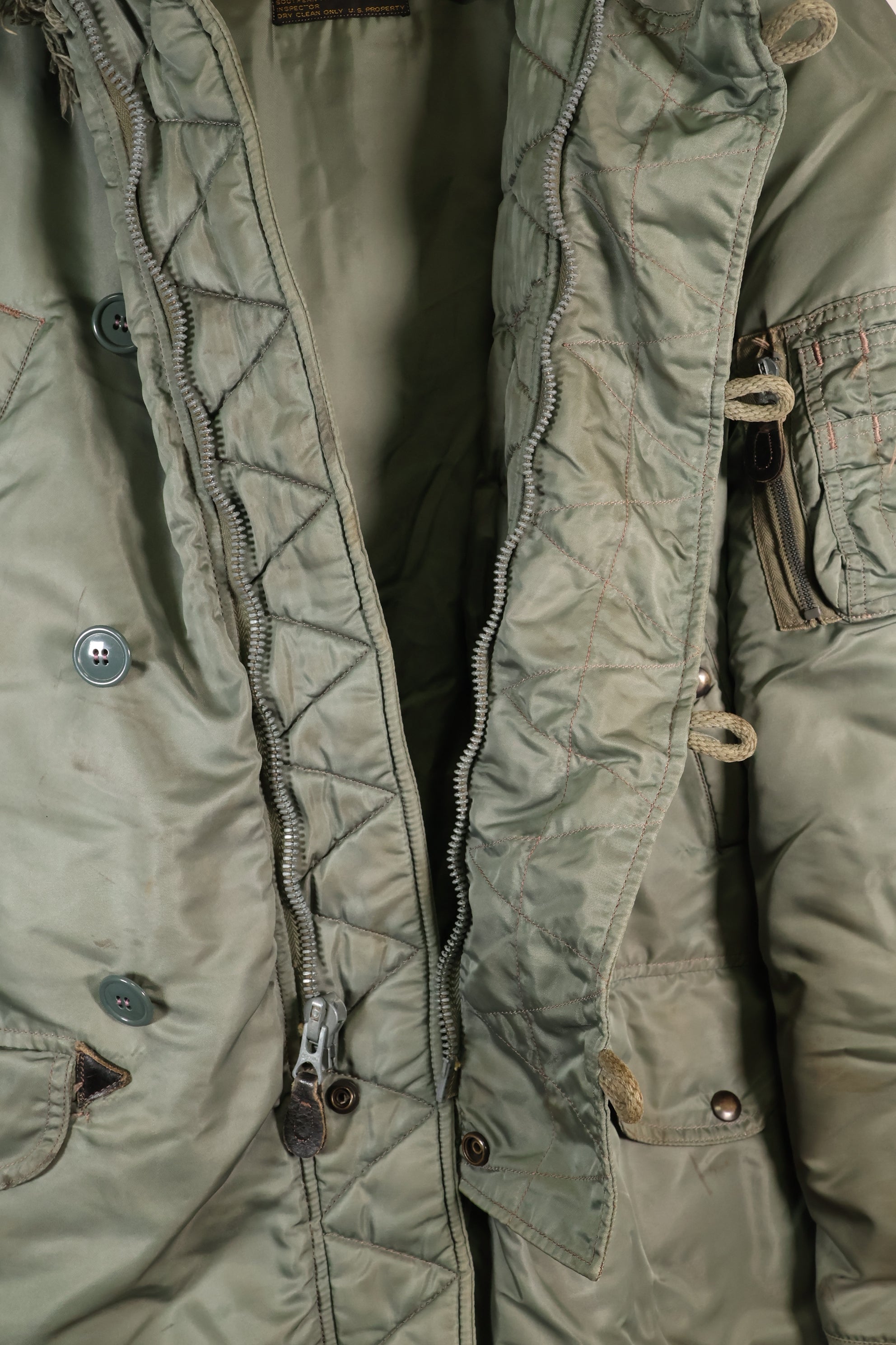 1950's MEDIUM black tag N-3B heavy zone flight jacket, used.