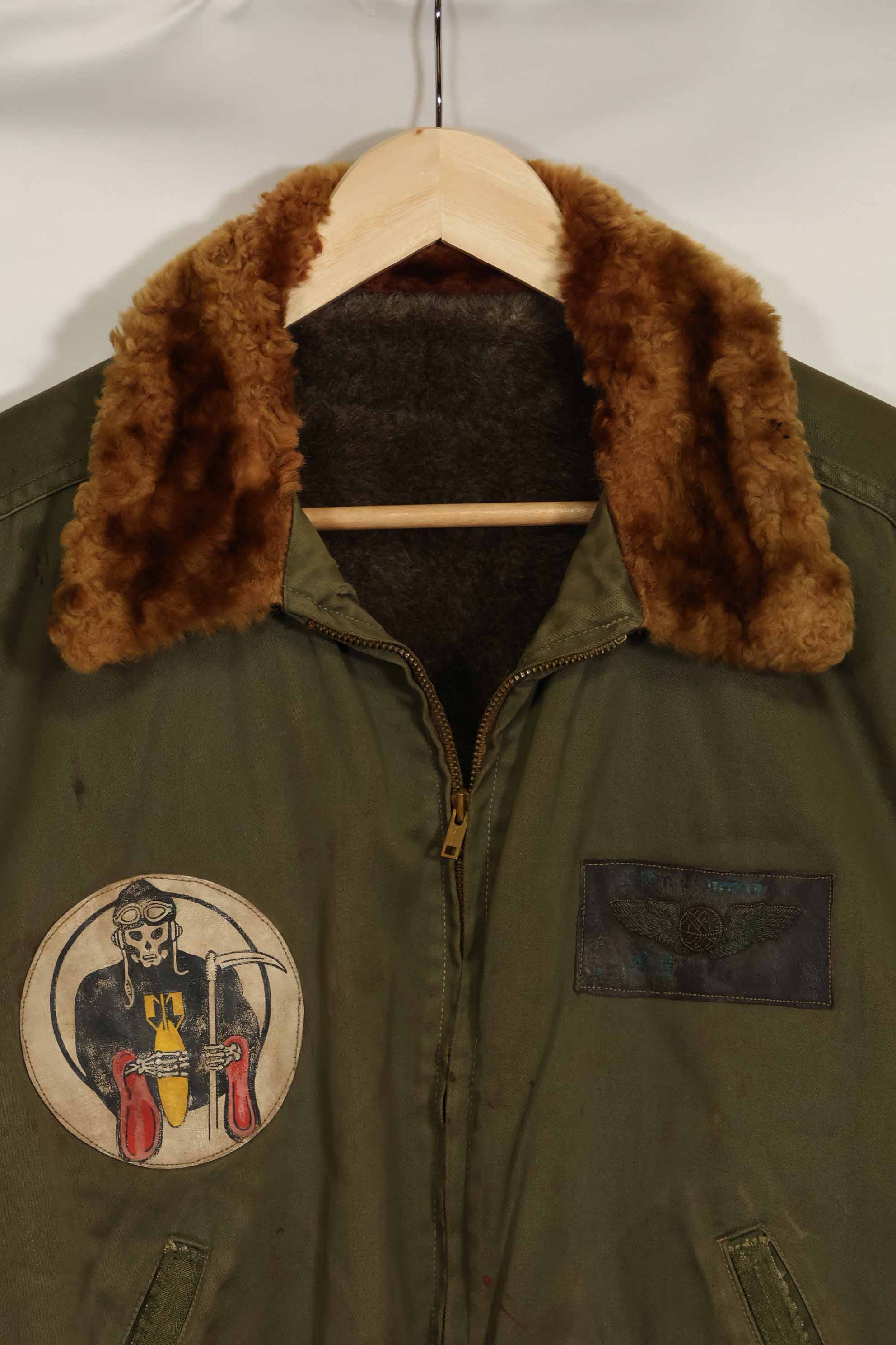 1940s CBI locally made B-15 flight jacket, used.