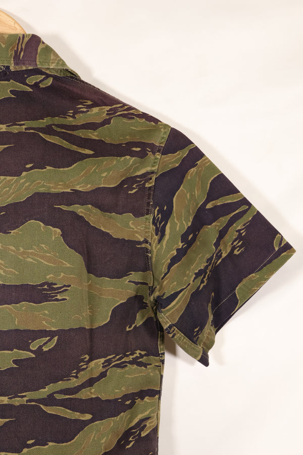 Real A-M Tiger Stripe Shirt Short Sleeve Custom Gold Tiger Derivative Pattern Used