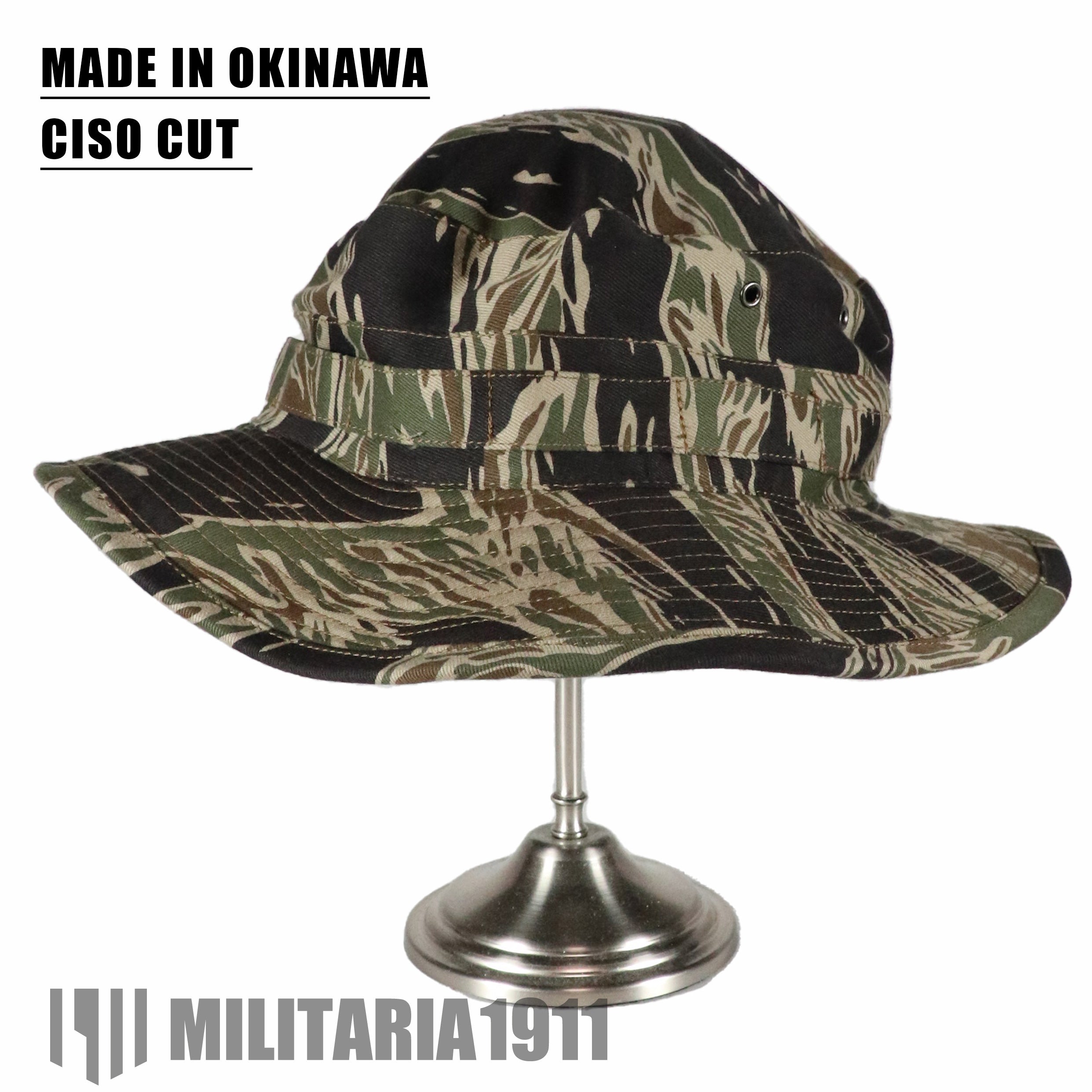 [SCHEDULED TO SHIP MID-Nov] MADE IN OKINAWA CISO Cut Silver Tiger Stripe Boonie Hat