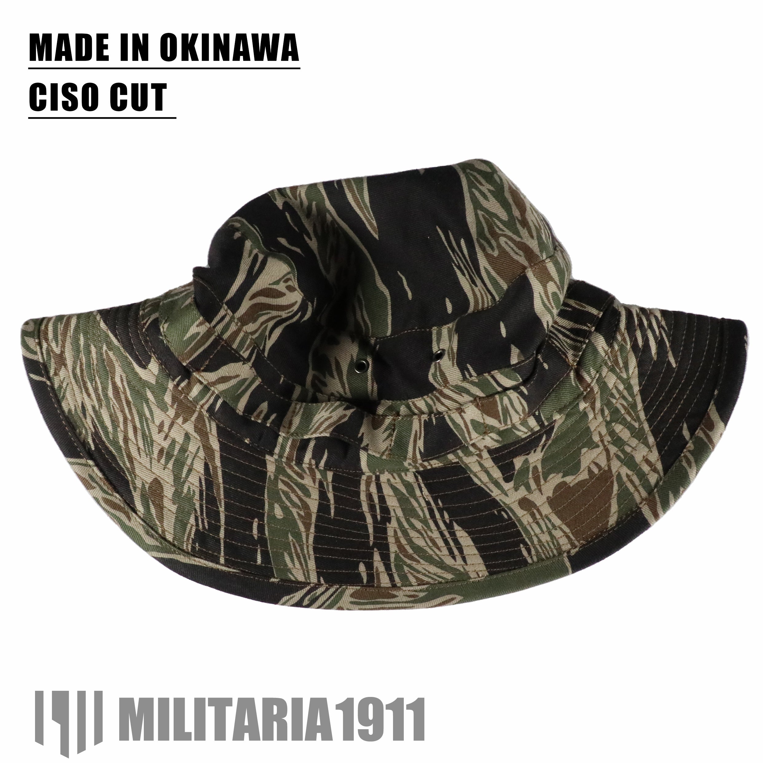 [SCHEDULED TO SHIP MID-Nov] MADE IN OKINAWA CISO Cut Silver Tiger Stripe Boonie Hat