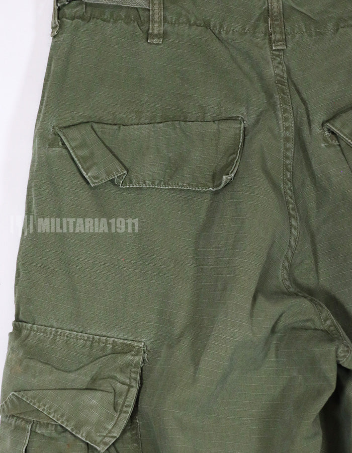 Real 1969 4th Model Jungle Fatigue pants, size X-S, used, faded.