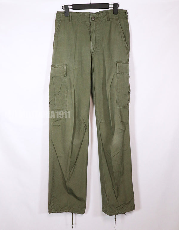 Real 1968 4th Model Jungle Fatigue pants, S-L, used, faded.