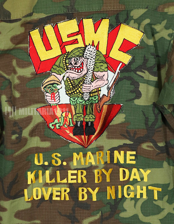 Novelty Clothing USMC Marine Corps Souvenir Jacket ERDL 1969 Jacket Base