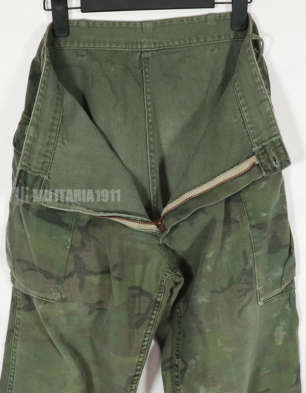 Real ARVN Invisible Leaf Pants, zipper fly, stained, used.