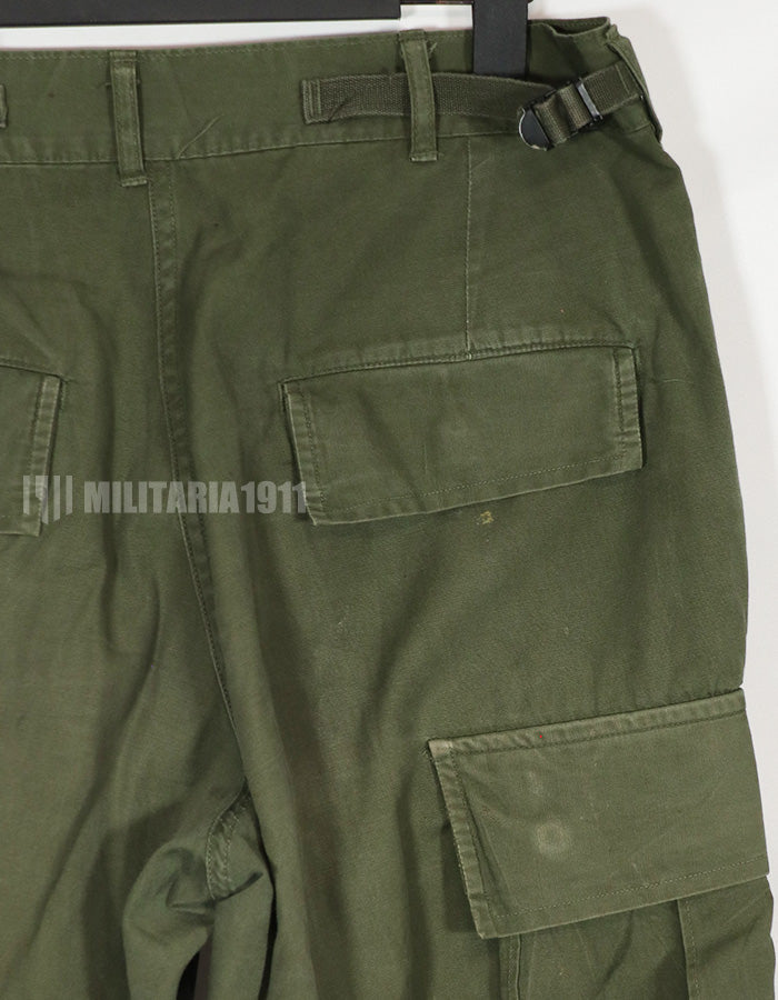 Real Poplin Jungle Fatigue pants, S-S, faded, used.