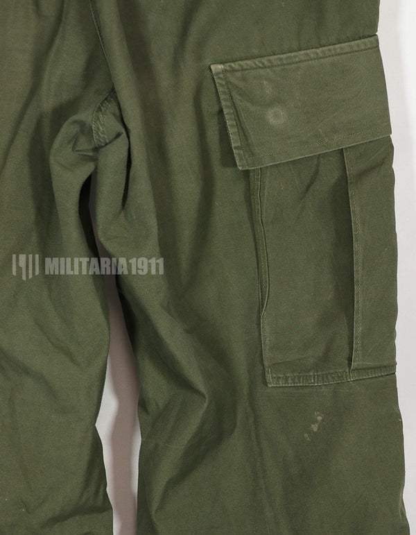 Real Poplin Jungle Fatigue pants, S-S, faded, used.