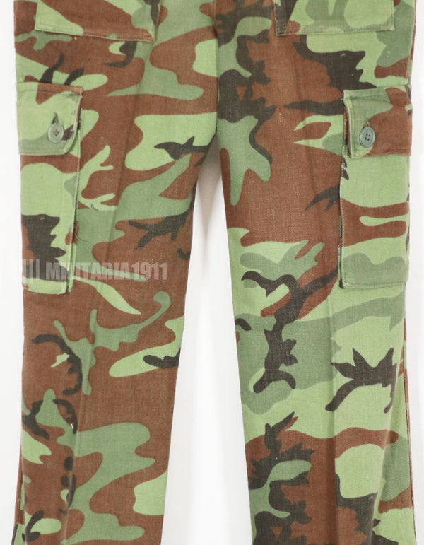 Real South Vietnam Rangers Pastel Leaf Camouflage Top and Bottom Set, Used