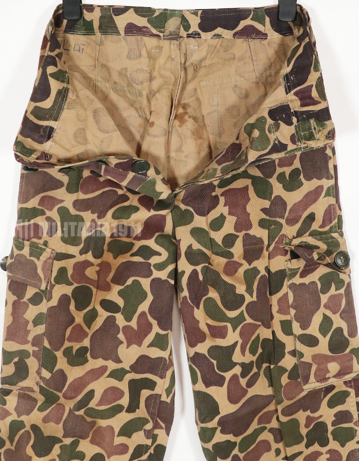 Real CIDG Beogum camouflage locally made duck hunter pants, used.