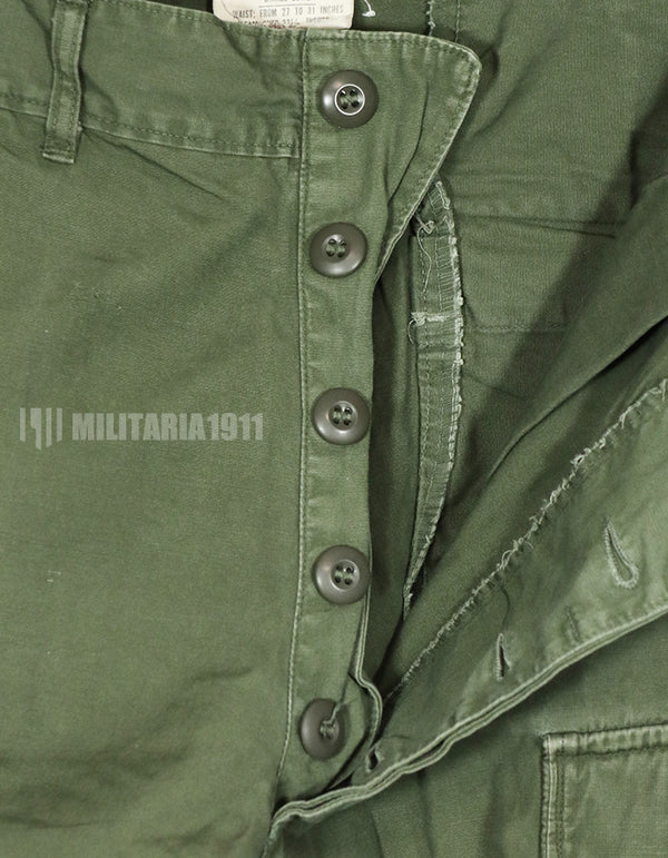 Real 1967 Poplin Jungle Fatigue pants, used, good condition.