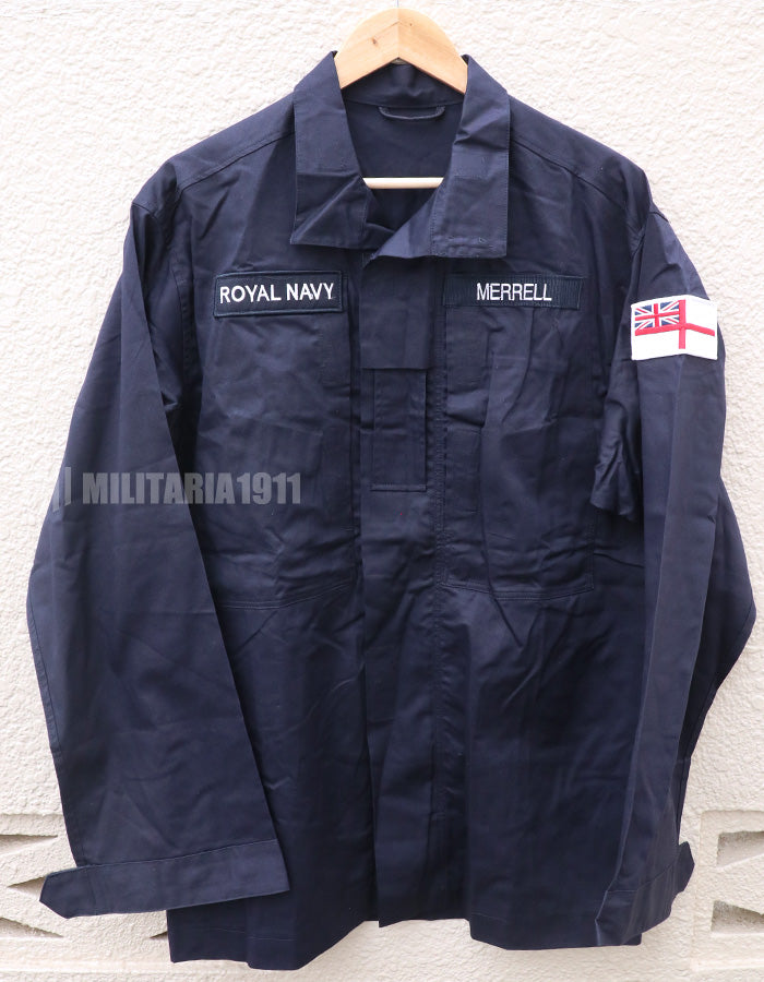 British Royal Navy Combat Jacket, warm weather, with patches, used.