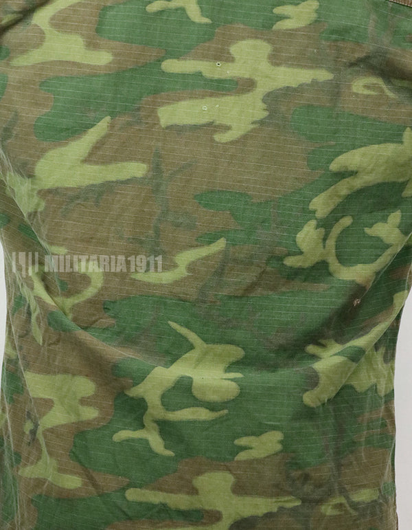 Original U.S. Army ERDL jungle fatigues, 1968 cotract, no size tag, stained.