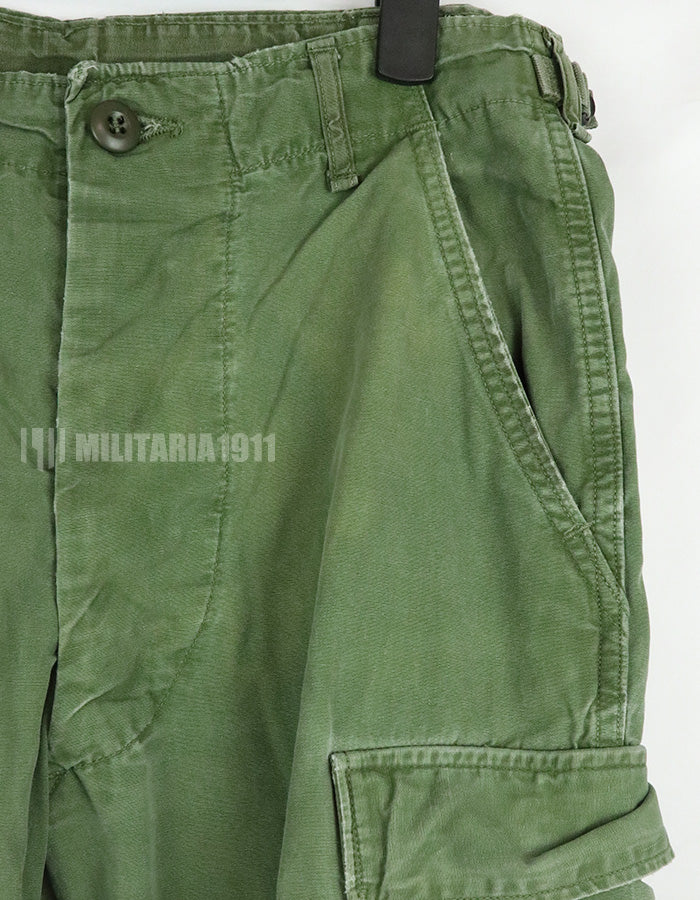 Original 2nd model jungle fatigues, non ripstop, worn, scratched, faded. Yes Used