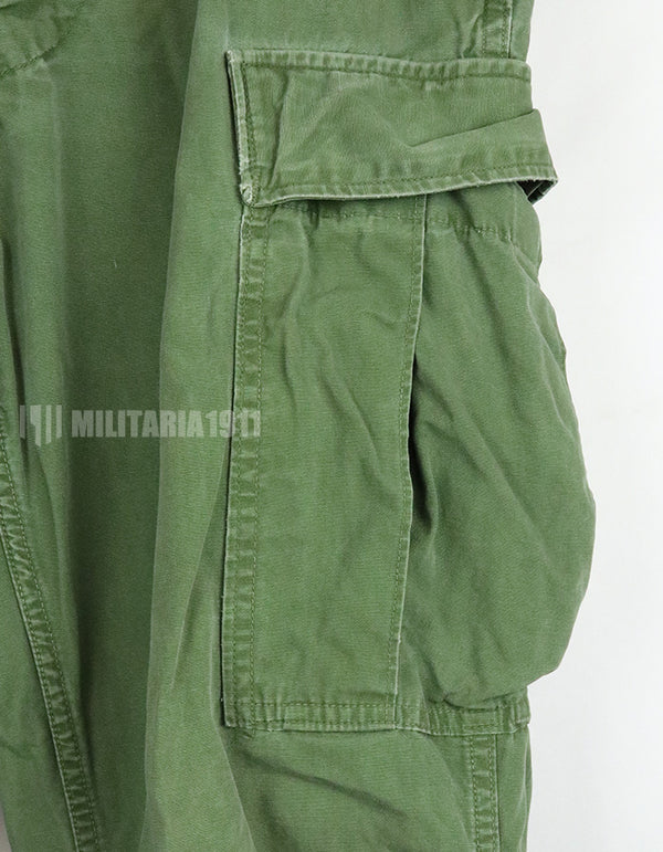 Original 2nd model jungle fatigues, non ripstop, worn, scratched, faded. Yes Used