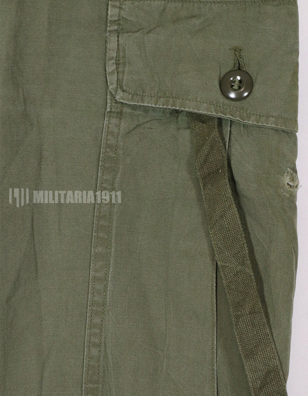 Real 1963 1st Model Jungle Fatigue Pants with leg ties, rare.