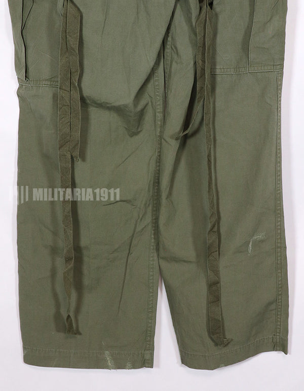 Real 1963 1st Model Jungle Fatigue Pants with leg ties, rare.