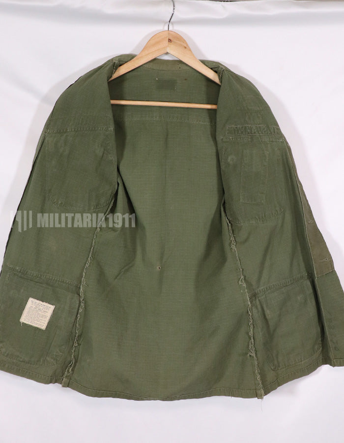 Real 1969 4th Model Jungle Fatigue Jacket, damaged, patch included.